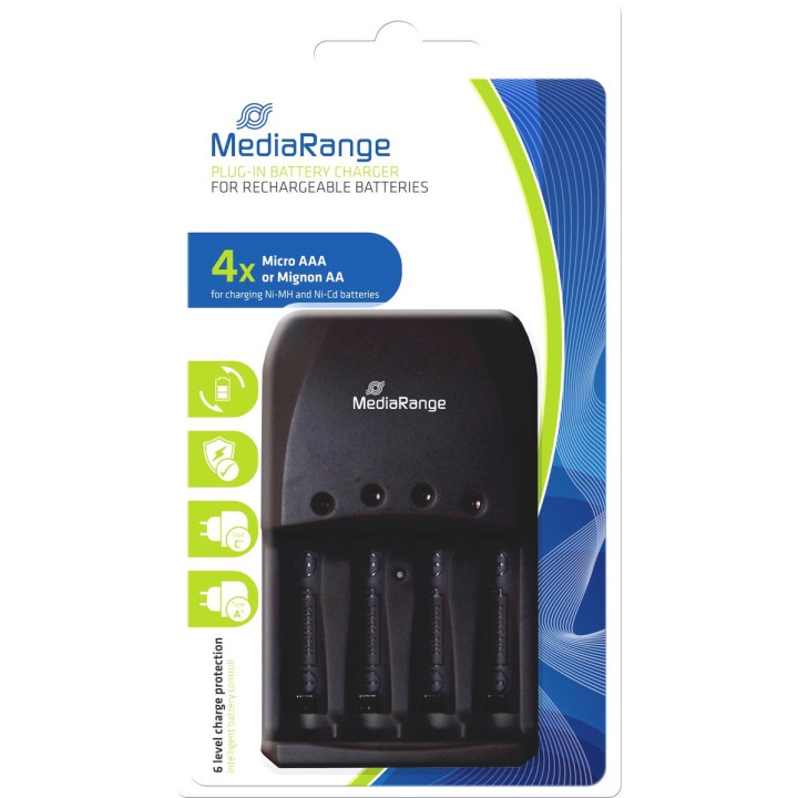 Mediarange 191 batterij snellader 4 kanaals (alternatief voor Camelion bc-1007)